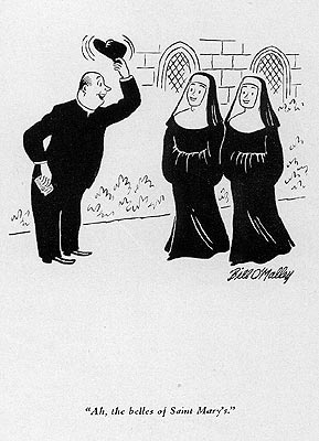 two little nuns, cartoons by Bill O'Malley 1950