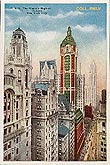 New York City the world's highest towers, printed image c1910