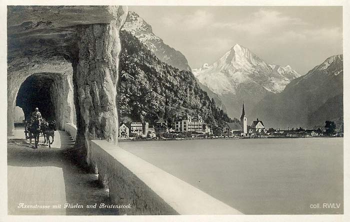 carte postale ancienne Axenstrasse Suisse