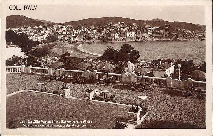 carte postale ancienne  c1930 Banyuls vu du Miramar