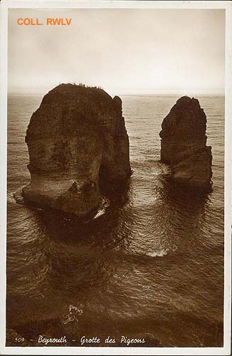 carte postale ancienne Beyrouth grotte des pigeons