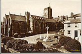 vintage  photo postcard Bideford parish church