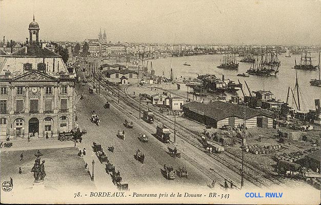 Bordeaux panorama vu de la douane c1900