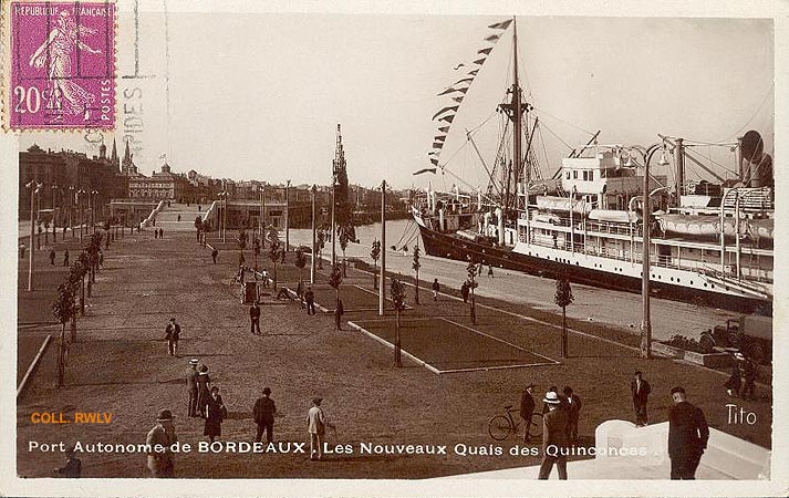 cpa Bordeaux les nouveaux quais des Quinconces c1910