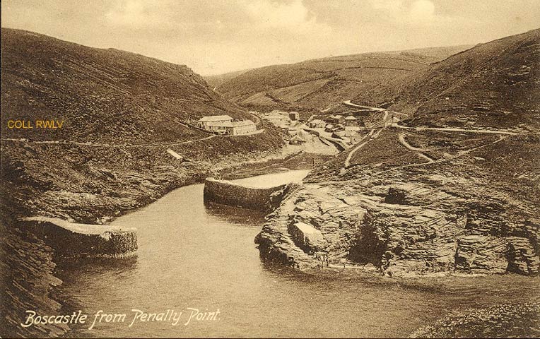 vintage postcard Boscastle from Penally Point