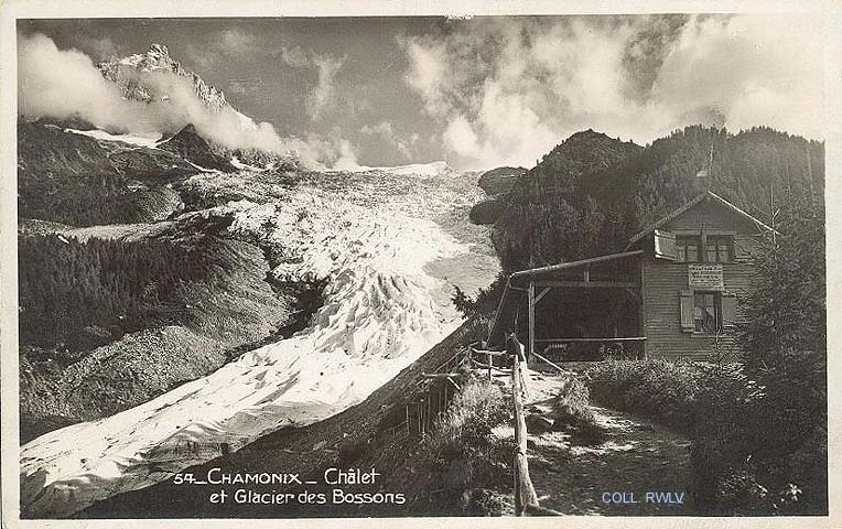 Chamonix chalet et glacier des Bossons carte 1938