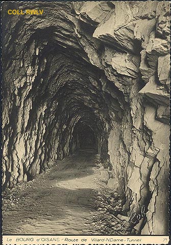 le Bourg d'Oisans tunnel rte de Villard carte 1950