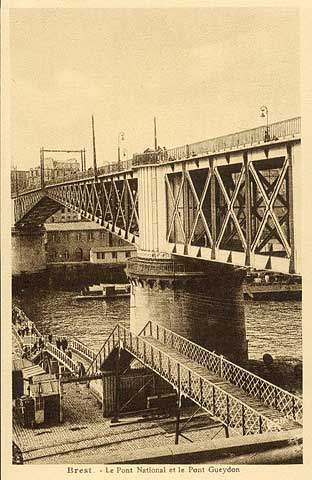 Brest le pont national et le pont Gueydon