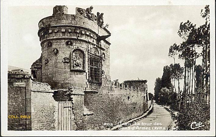 carte postale c1920 Caen la tour des Gens d'Armes