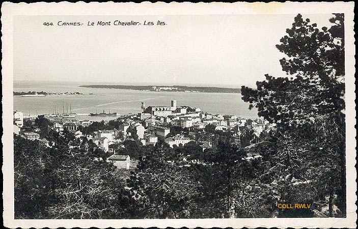 Cannes le Mont Chevalier les iles carte postale c1930