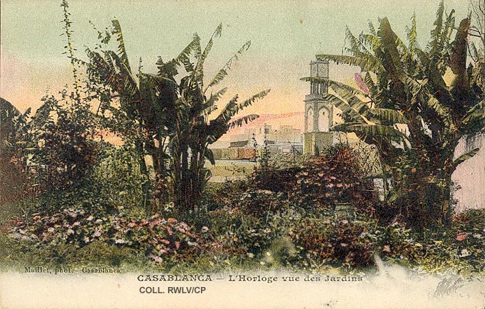 carte postale ancienne Maroc Casablanca l'horloge  c1915