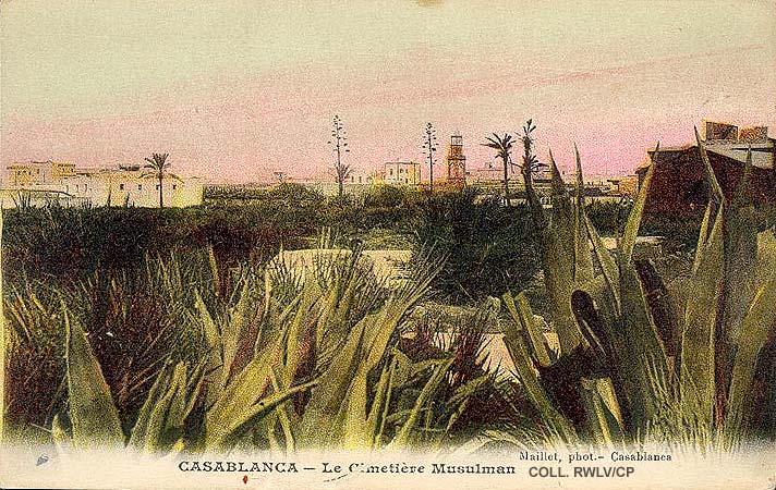 carte postale Casablanca cimetiere musulman c1915