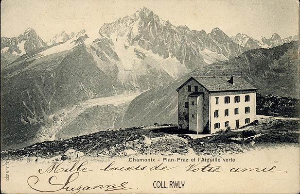 CPA Chamonix Plan Praz et Aiguille verte en 1900