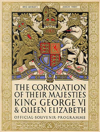 coronation of King George VI and Queen Elizabeth Official programme