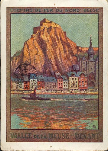 chemins de fer du Nord Belge Dinant carte postale 1936