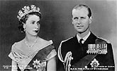 H M Q Elizabeth II and Duke of Edinburgh postcard 1952