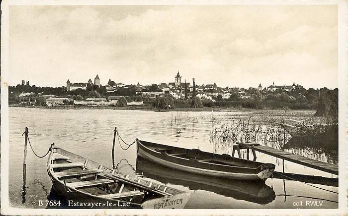 carte postale ancienne Suisse Estavayer le lac