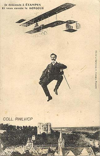 Etampes carte fantaisie avion 1918