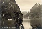 vintage postcard Fjord Geiranger Norway