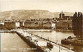 carte postale ancienne  c1910 Geneve pont du Mont Blanc