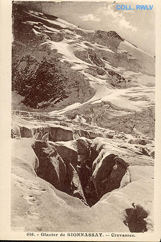 crevasses glacier de Bionnassay c1920 carte postale