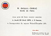 carton invitation de Jacques Chirac maire de Paris 1978