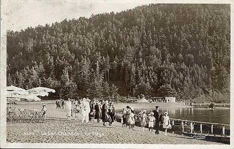 cpa c1920 lac Chambon la plage