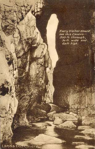 Land's End cavern vintage postcard