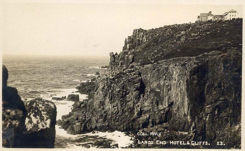 Land's End Hotel and cliffs vintage postcard