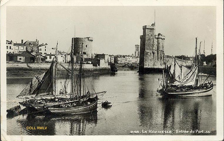 La Rochelle entree du port, redigee en esperanto 1947