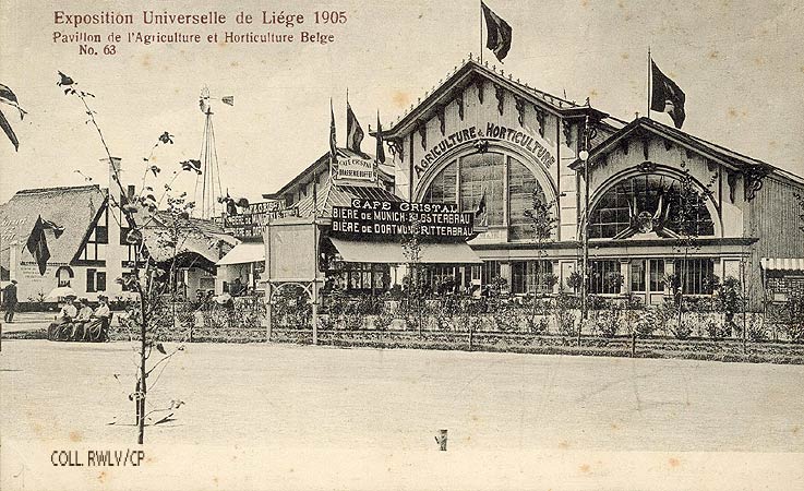 carte postale ancienne Liege 1905 pavillon de l'horticulture