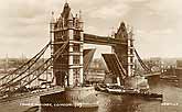 London Tower Bridge vintage postcard 1930