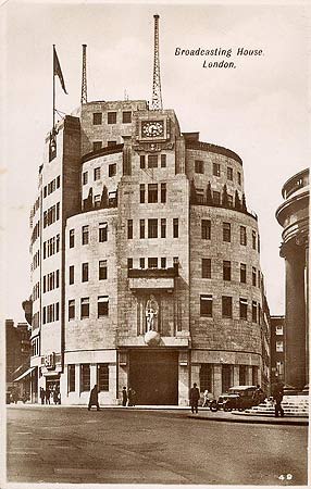 London broadcasting House vintage postcard c1949