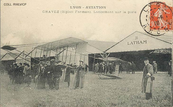 lyon aviation 1910 Chavez biplan Farman