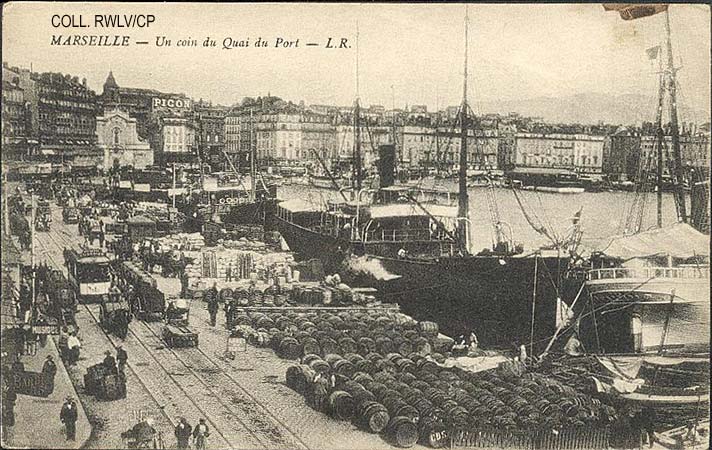 carte postale ancienne 1900 Marseille activite du port