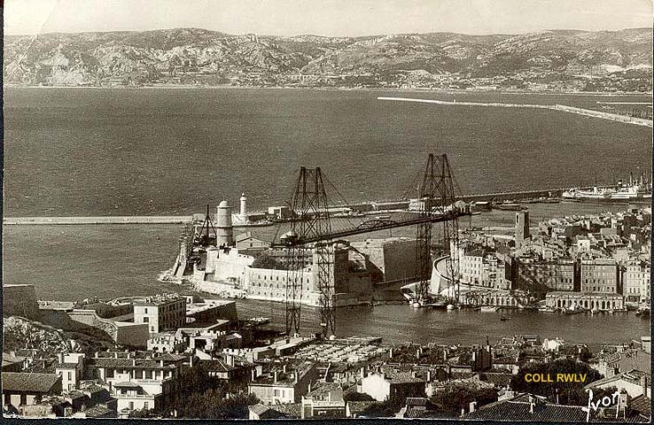 carte Marseille vieux port Joliette pont transbordeur 1944