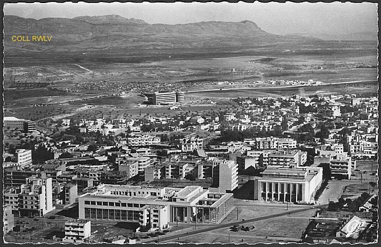 Meknes Maroc vue aerienne de la ville nouvelle 1955