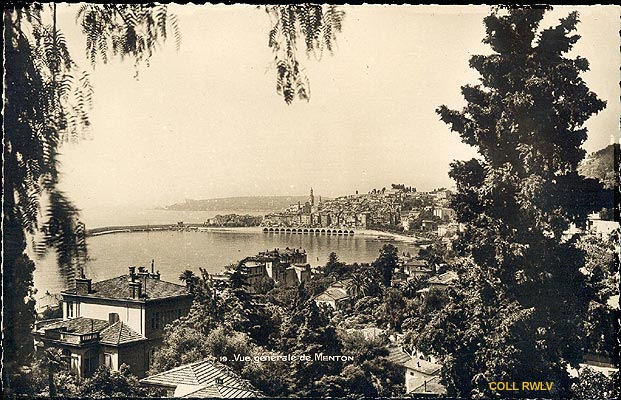 Menton vu du belvedere d' Eze c1930