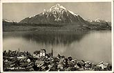 carte photo c1930 Merligen mit Niesen Suisse