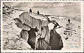 Mont Blanc passage d'une crevasse carte c1920