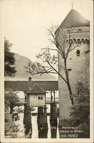 carte postale ancienne Montreux chateau de Chillon c1920