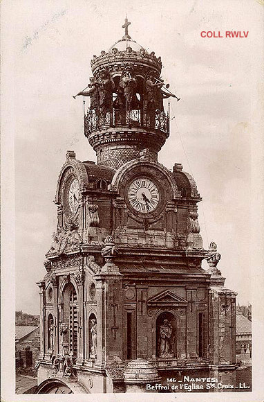 carte postale ancienne Nantes beffroi Ste Croix