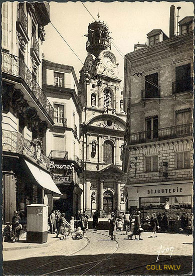 Nantes pl du change eglise ste croix carte c1950