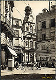 carte postale ancienne Nantes pl du change eglise ste croix c1950