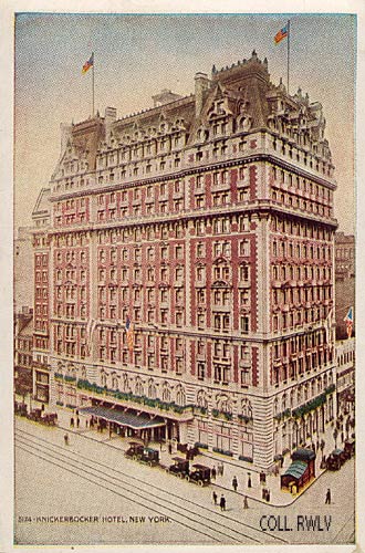 vintage image New York the Knickerbocker hotel c1910