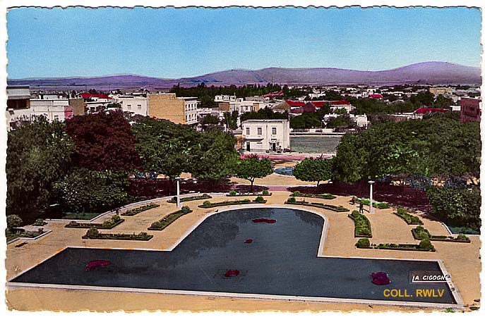 carte postale ancienne1957 Maroc Oujda plan d'eau