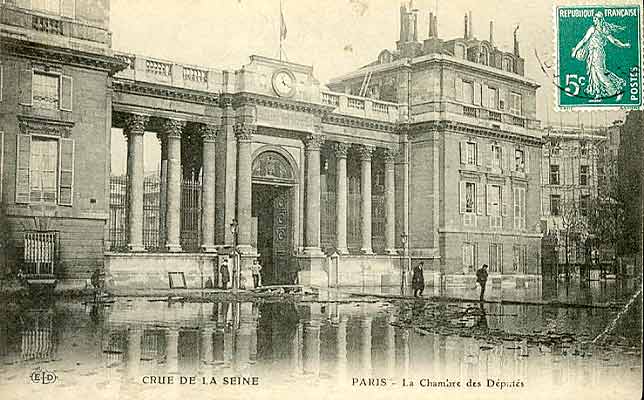 carte Paris crue de la Seine 1910 Chambre des Deputes