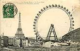 carte postale ancienne Paris la Grande Roue la Tour Eiffel