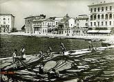 ravaudage des filets de peche Porec Croatie 1961