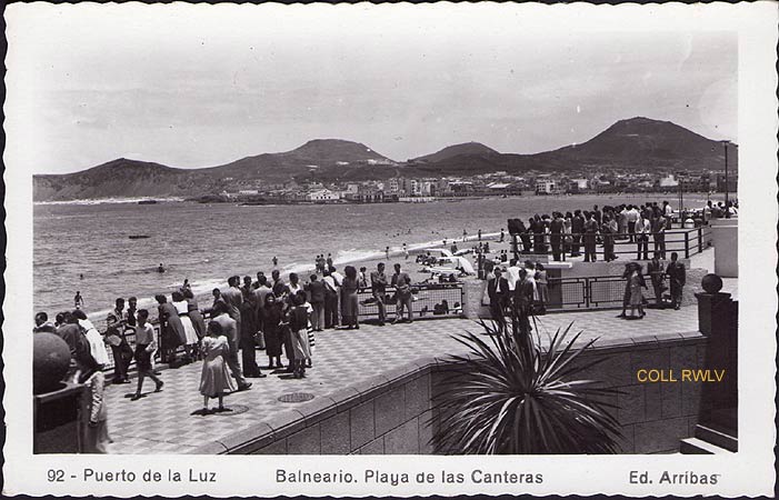 antigua tarjeta postal Puerto de la luz Gran Canaria c1950